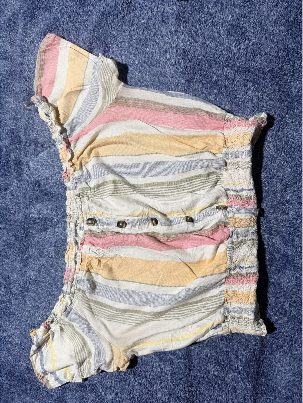 Aeropostale Women's Striped Off-Shoulder Crop Top XL